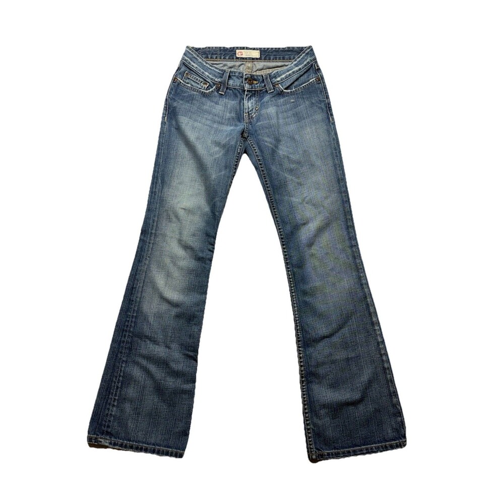 BKE Denim Starlite 18 Flare Sz 26x30.5 Low Rise Stretch Embroidered Distressed